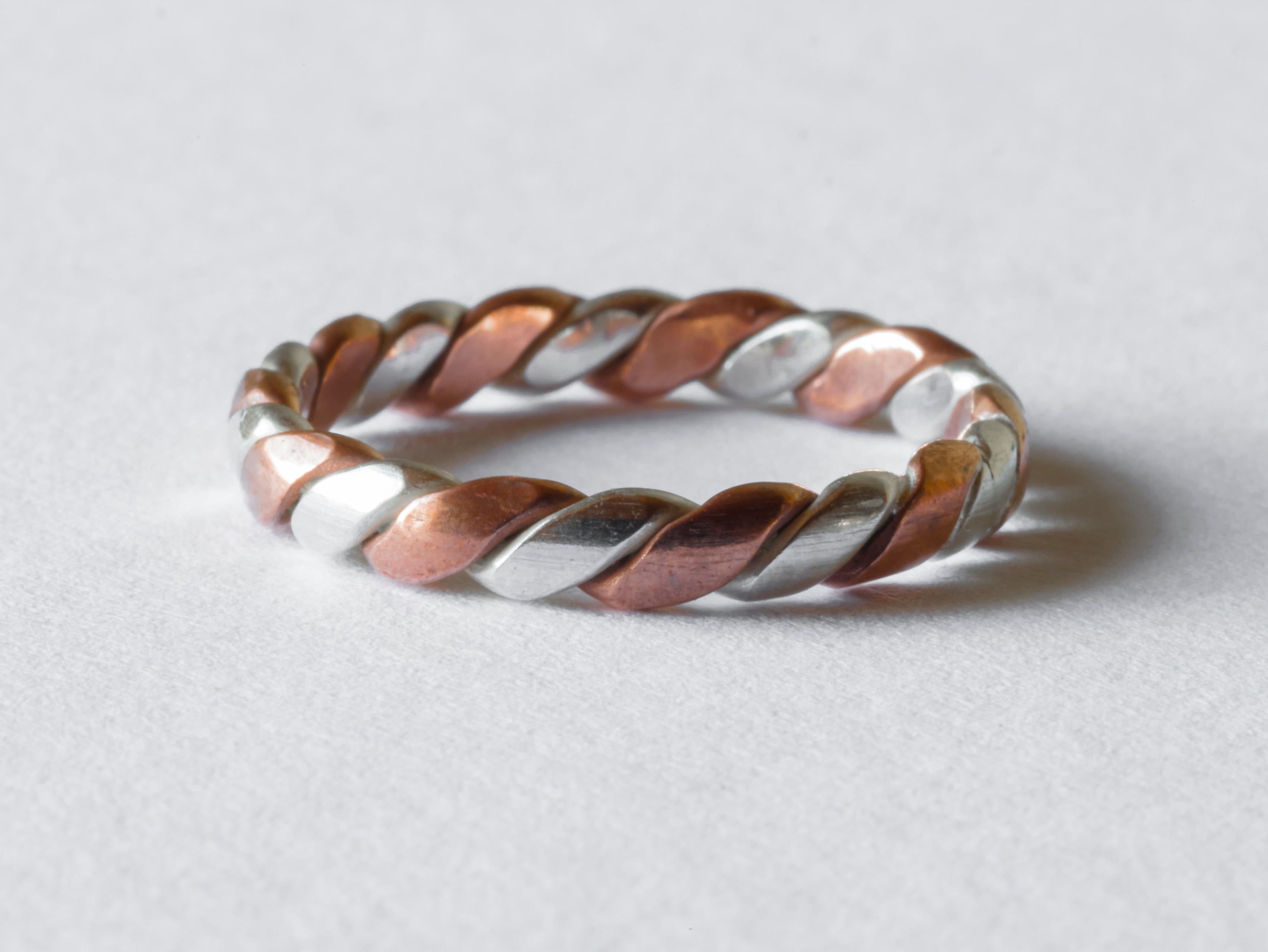 Handmade Silver and Copper Twist Ring